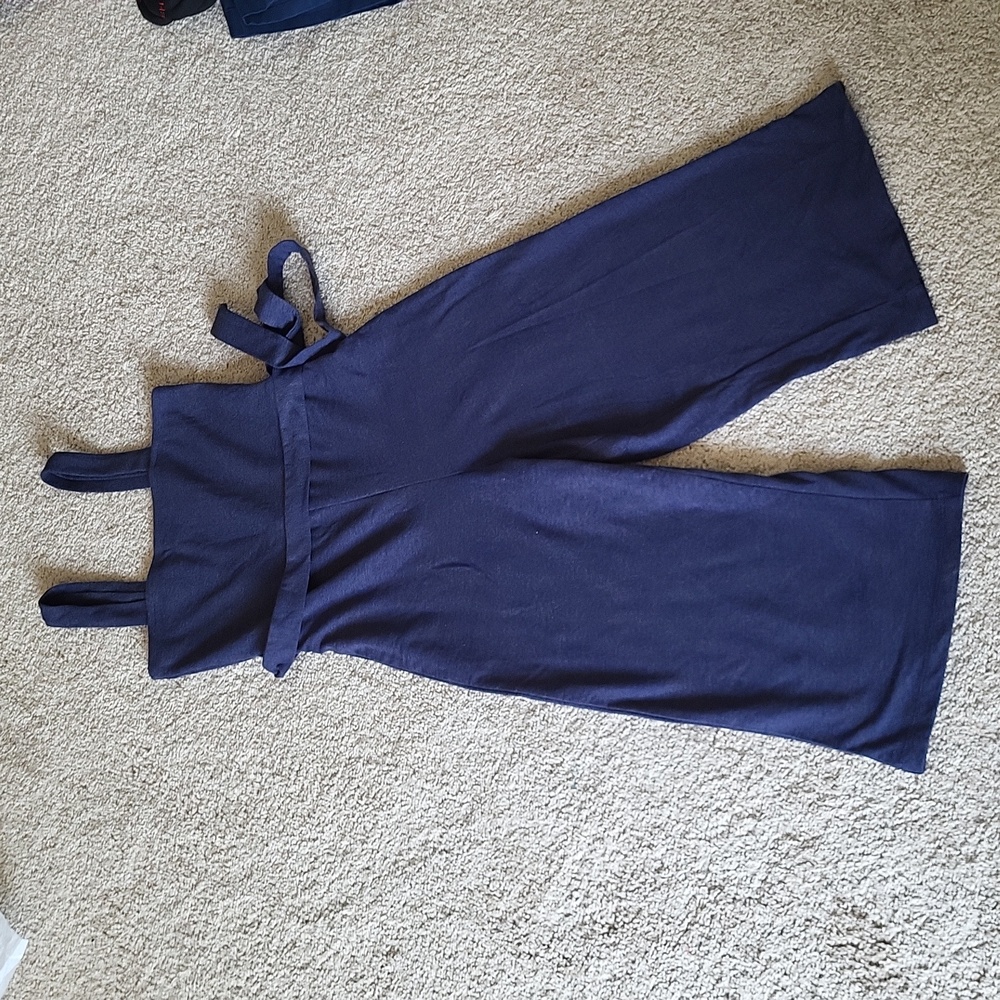Navy blue culotte jumpsuit